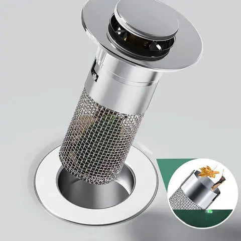 Stainless Steel Pop-Up Drain Strainer for Effortless Clog Prevention