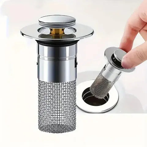 Stainless Steel Pop-Up Drain Strainer for Effortless Clog Prevention