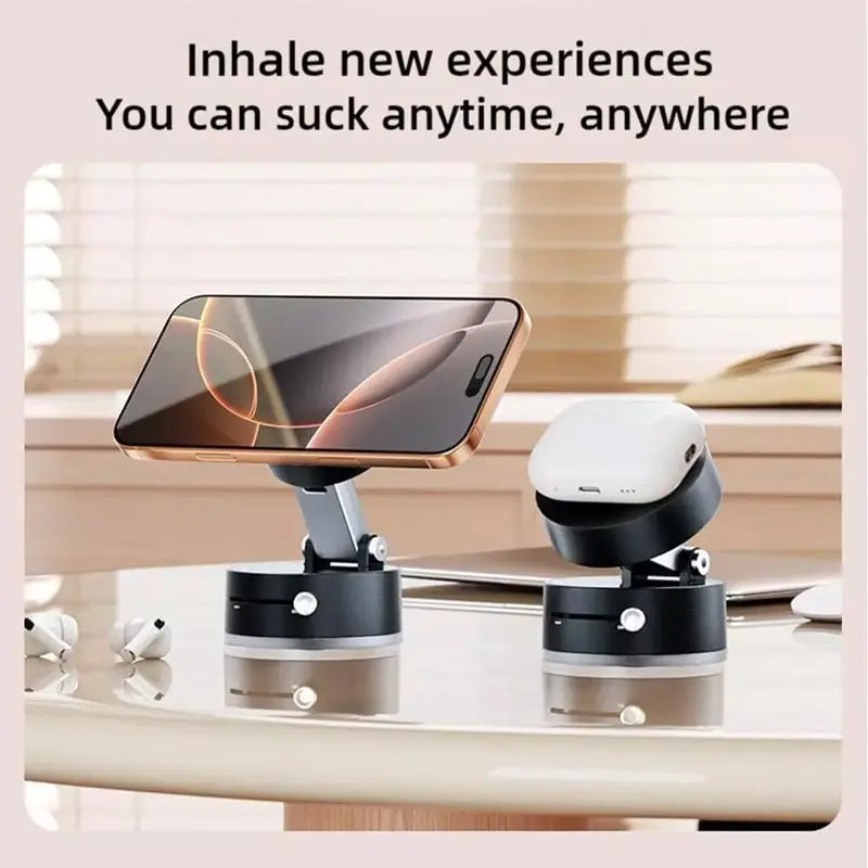 Foldable Magnetic Phone Holder with Strong Vacuum Adhesion