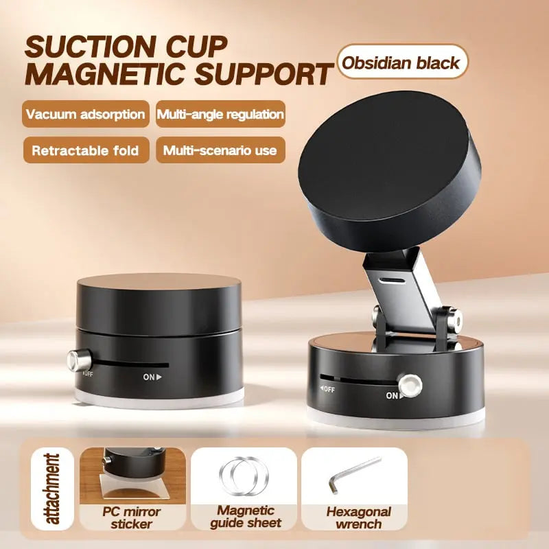 Foldable Magnetic Phone Holder with Strong Vacuum Adhesion
