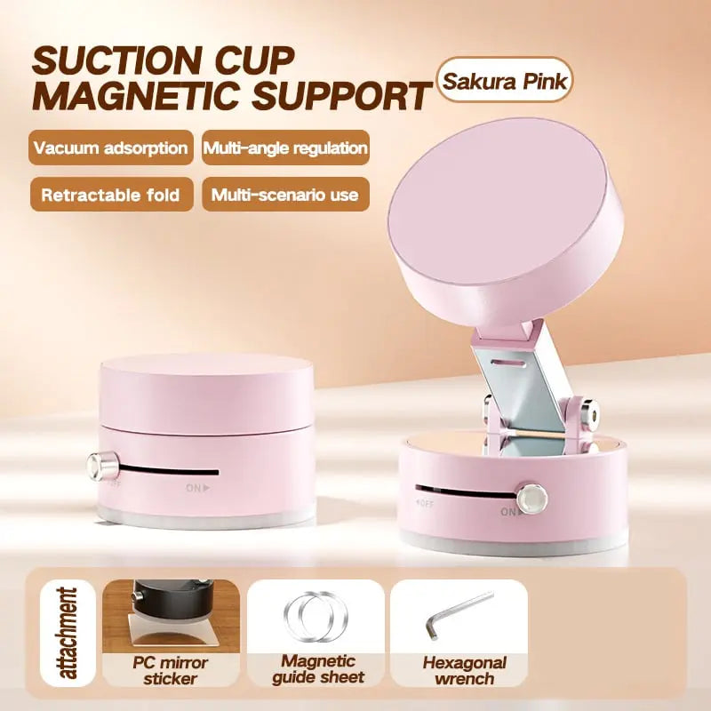Foldable Magnetic Phone Holder with Strong Vacuum Adhesion
