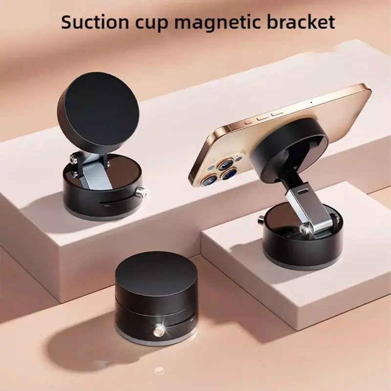 Foldable Magnetic Phone Holder with Strong Vacuum Adhesion
