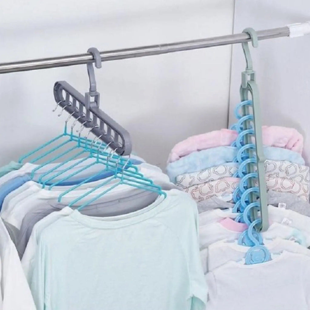 Foldable Multi-Hanger with 9 Hanging Options and 15 kg Capacity, 2-Pack