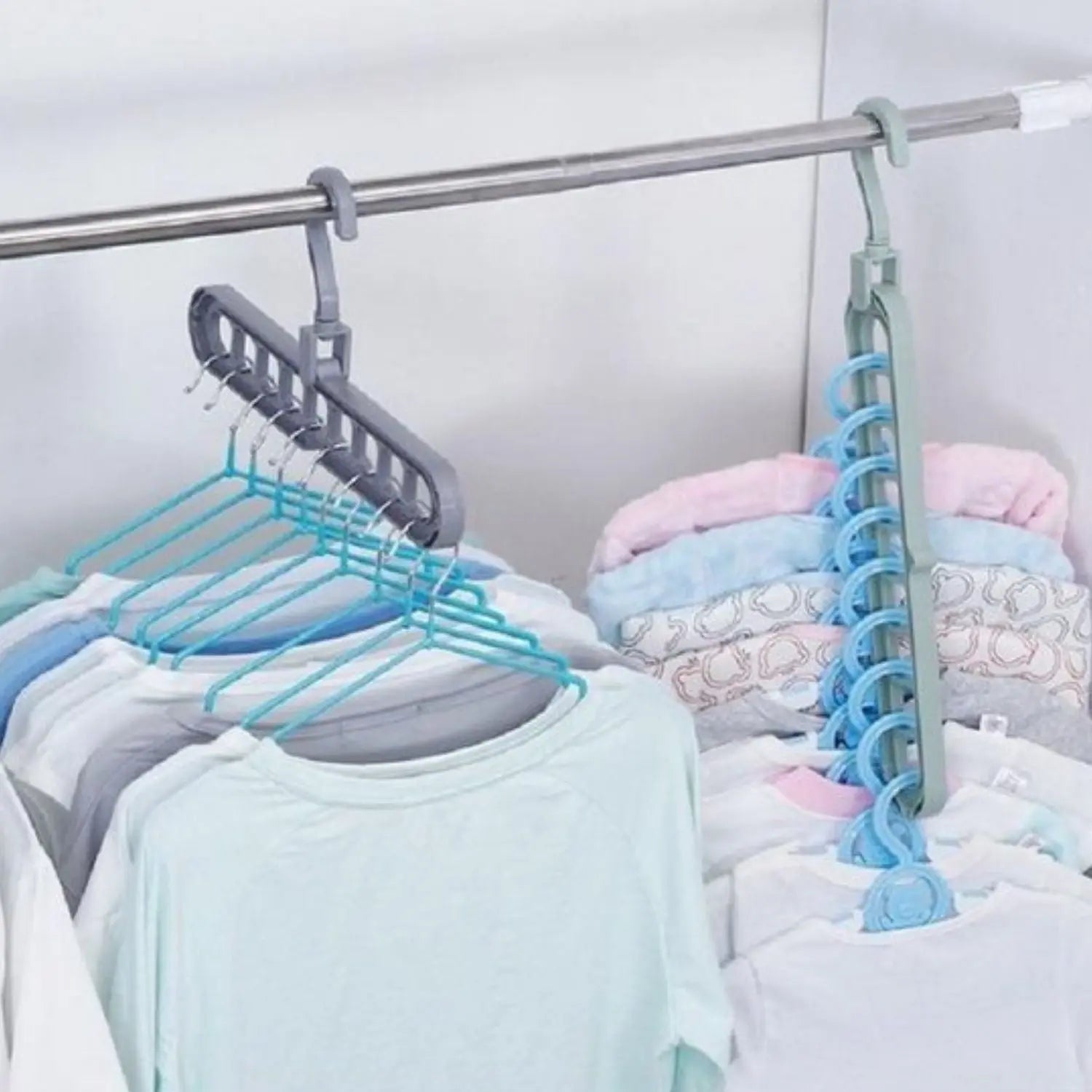Foldable Multi-Hanger with 9 Hanging Options and 15 kg Capacity, 2-Pack