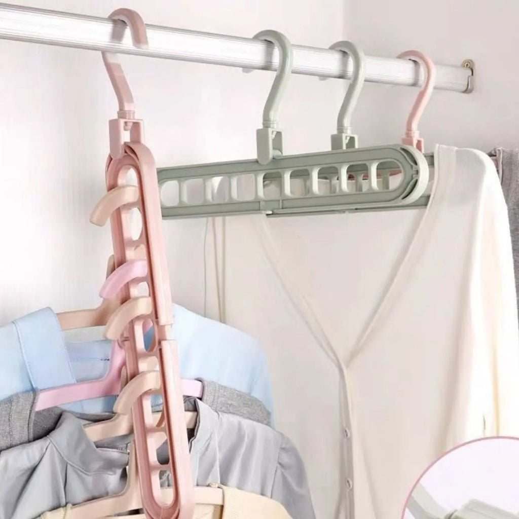 Foldable Multi-Hanger with 9 Hanging Options and 15 kg Capacity, 2-Pack