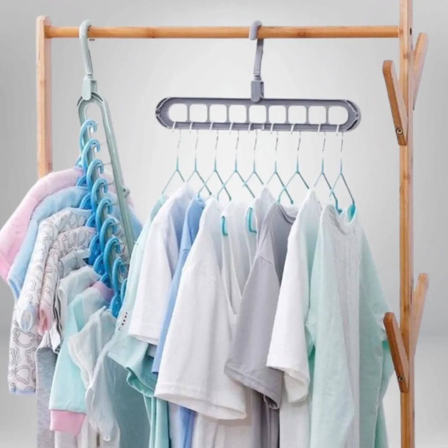 Foldable Multi-Hanger with 9 Hanging Options and 15 kg Capacity, 2-Pack