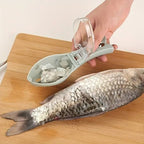 Fish scale remover with catch lid