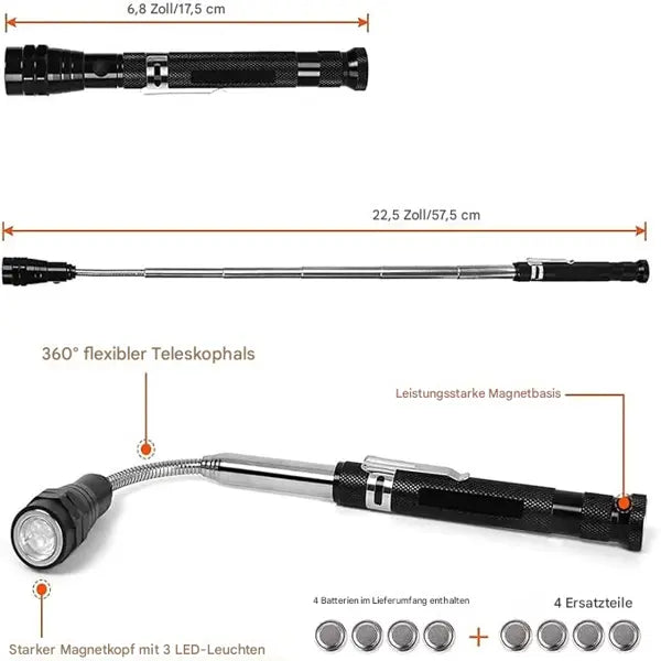 Flexible Magnetic Work Light – Illuminates hard-to-reach areas