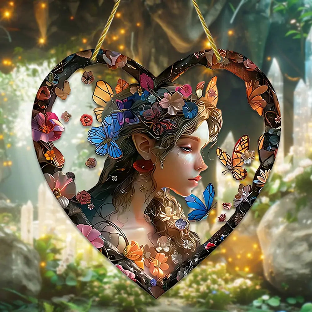 Heart-shaped Elf Light Catcher – Enchanting Home Decoration