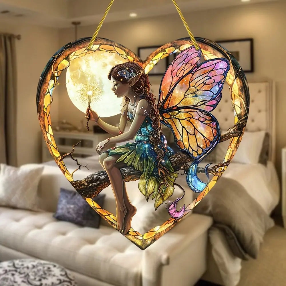 Heart-shaped Elf Light Catcher – Enchanting Home Decoration