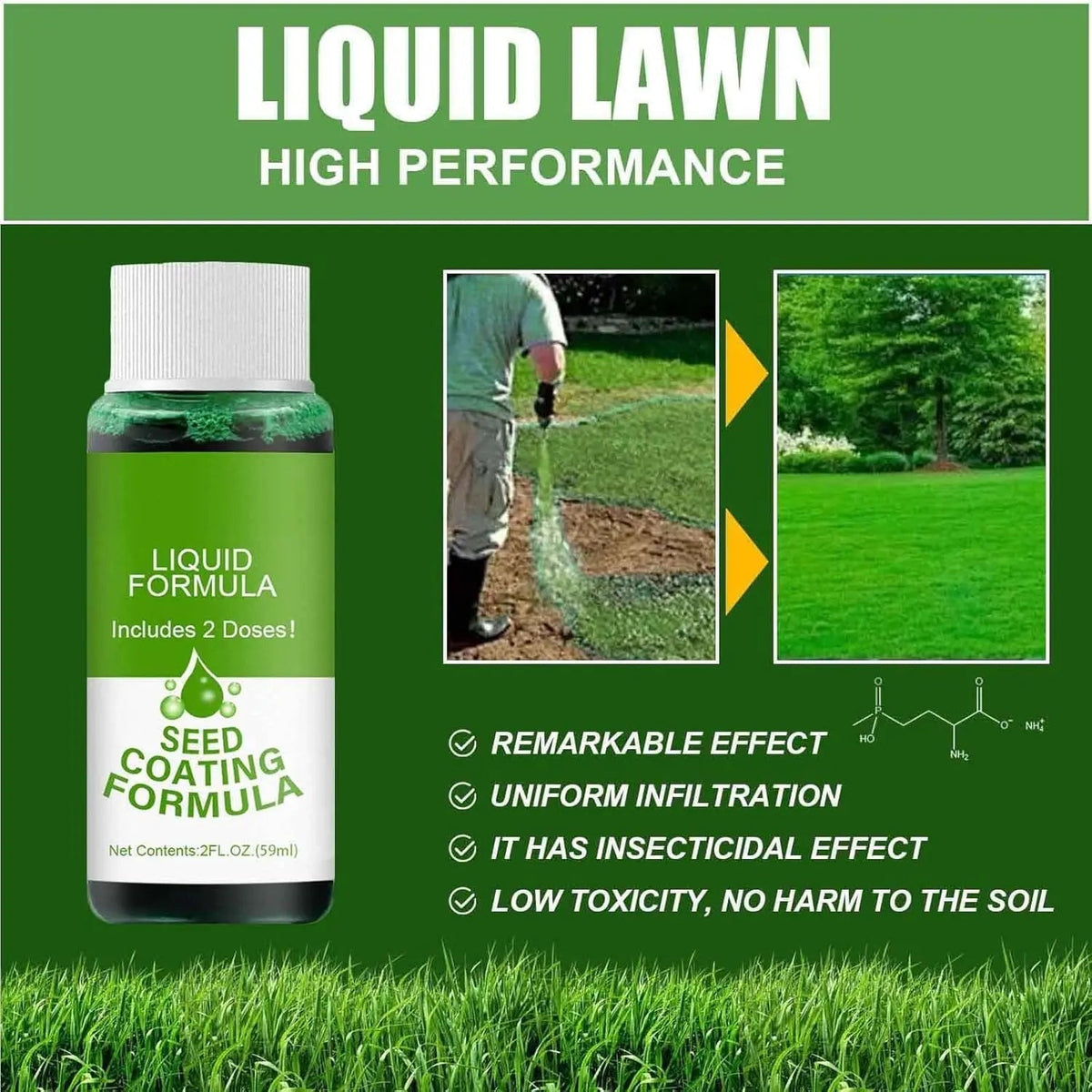 Ready-to-Use Hydroseed Lawn Repair Formula with Up to 40 m² Coverage
