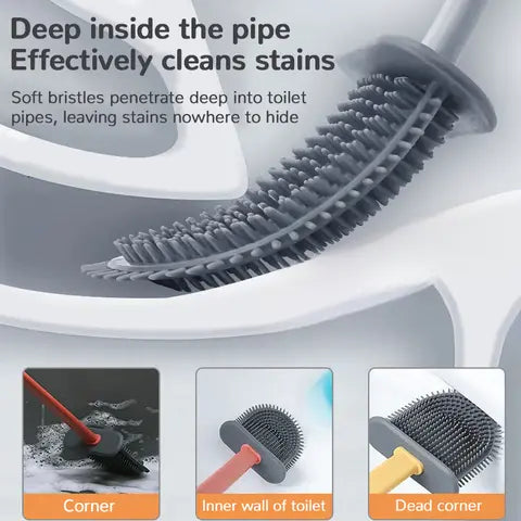 Hygienic Silicone Toilet Brush – Deep Cleaning without Scratches