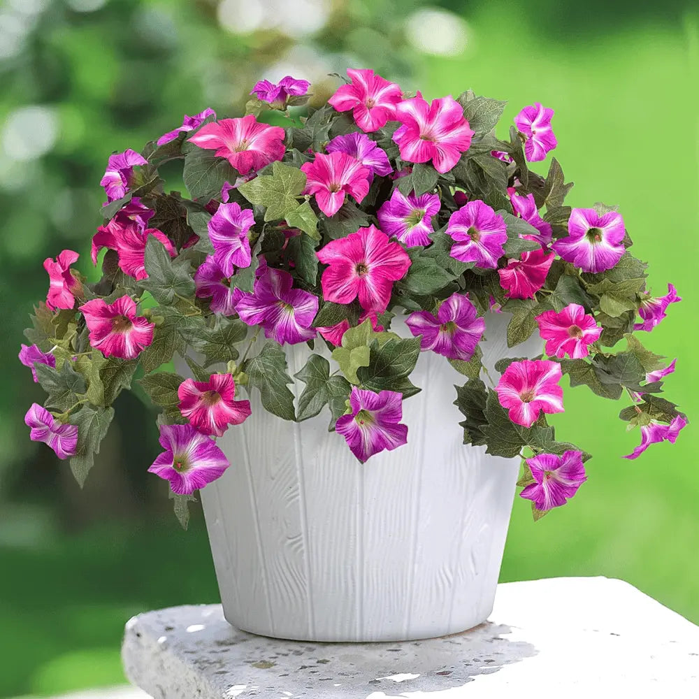 Artificial Spring Petunias made of Silk – Perfect for Calm Home Accents