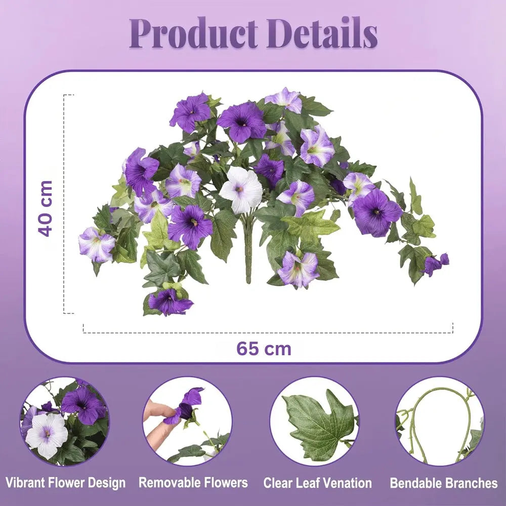 Artificial Spring Petunias made of Silk – Perfect for Calm Home Accents