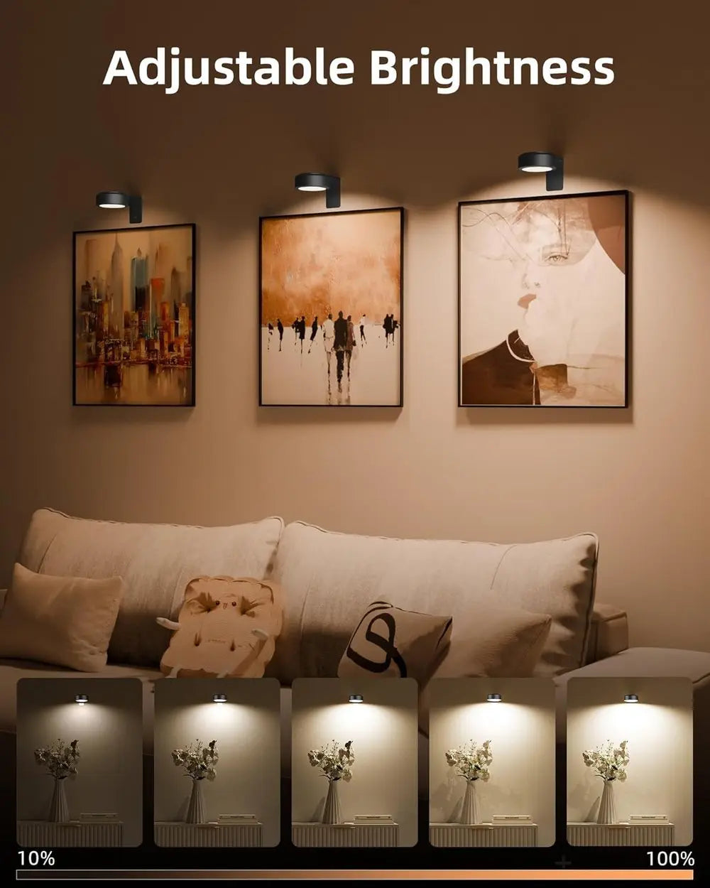 Magnetic LED Picture Light – Cordless, Dimmable & Rechargeable
