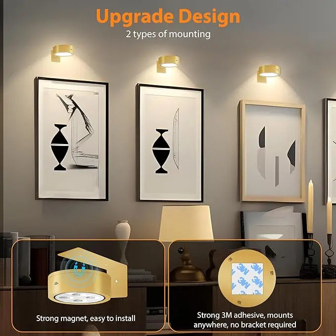 Magnetic LED Picture Light – Cordless, Dimmable & Rechargeable