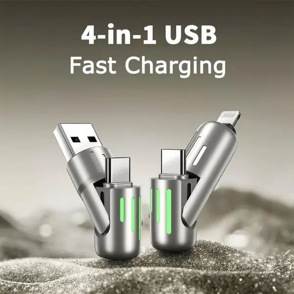 Fast 4-in-1 USB Cable – Universal & Durable