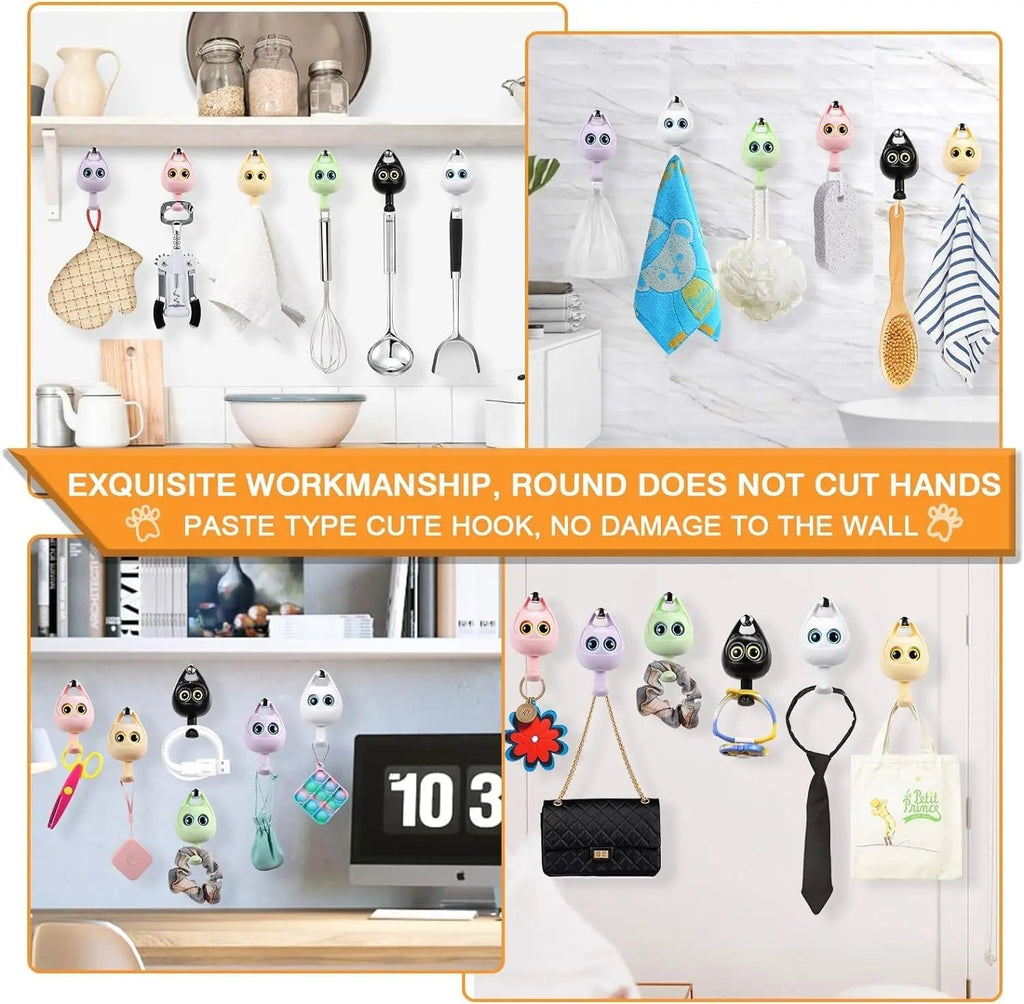 Self-adhesive Cat Hooks – Cute, Sturdy & No Drilling