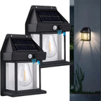 Solar wall light for outdoor use – With motion sensor & twilight automation