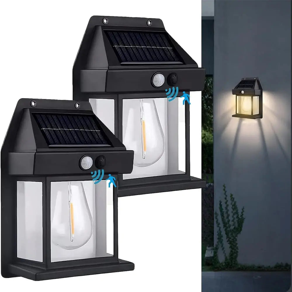 Solar-powered LED outdoor wall light – Perfect for gardens, patios, garages, and entrances