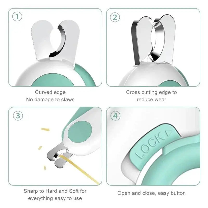 Animal Nail Clipper with LED – Integrated light shows exactly where to cut