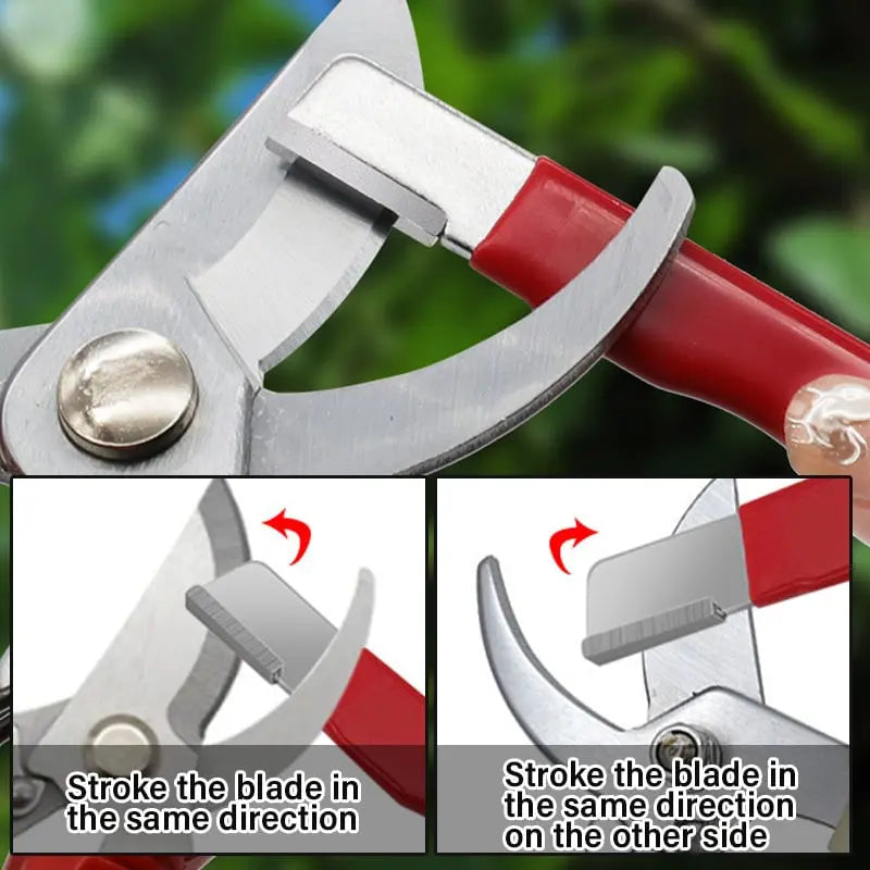 Portable quick sharpener for garden and kitchen tools