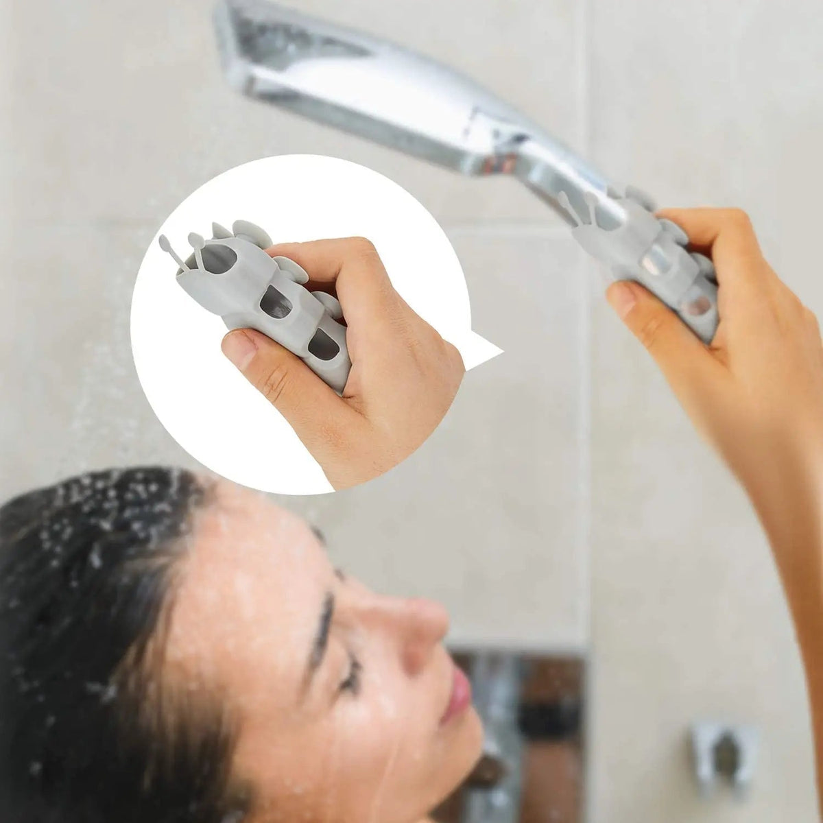 Adjustable shower head holder with strong suction cup