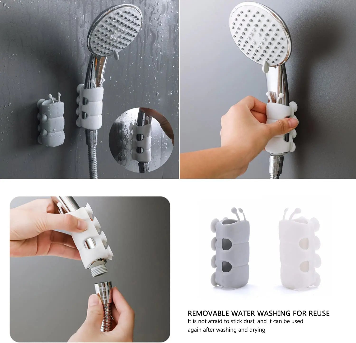 Adjustable shower head holder with strong suction cup