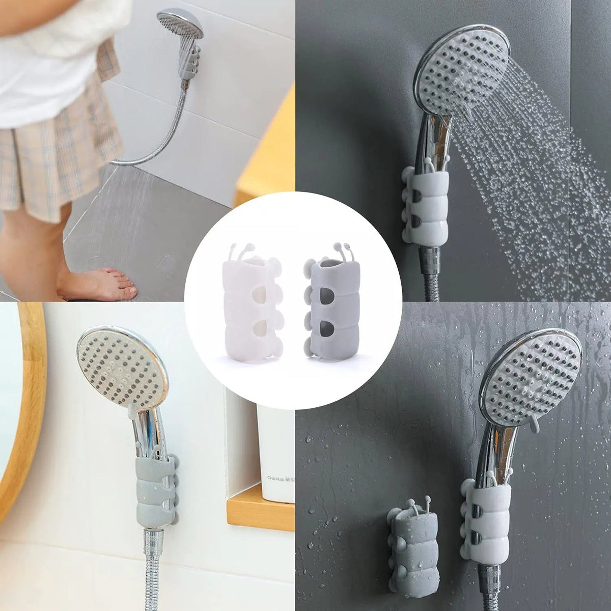 Adjustable shower head holder with strong suction cup
