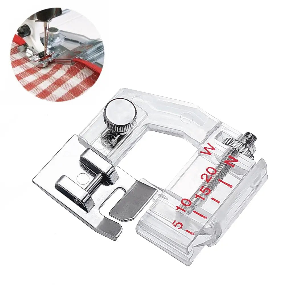 Adjustable bias binding foot – For precise edge finishes