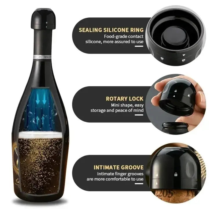 Wine stopper with vacuum function – Preserves aroma & carbonation reliably