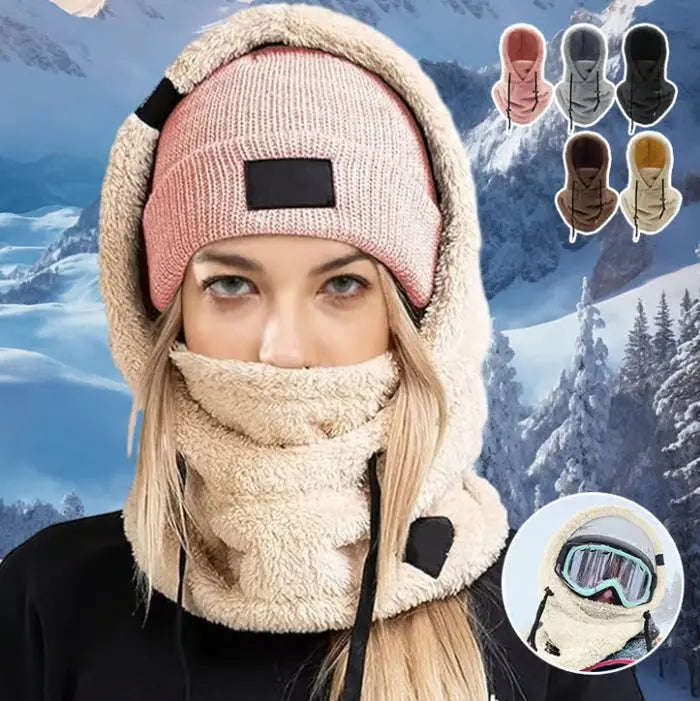 Windproof Sherpa Hooded Ski Mask for Ultimate Cold PRedection