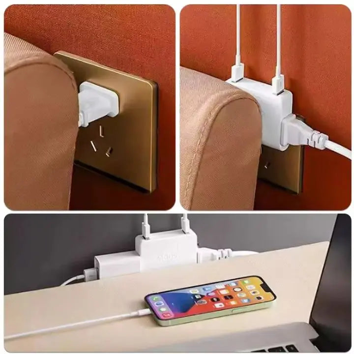 180° Redatable Compact 3-Way Socket Adapter