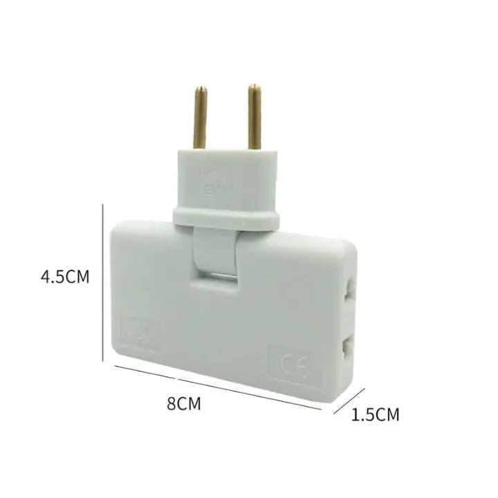 180° Redatable Compact 3-Way Socket Adapter