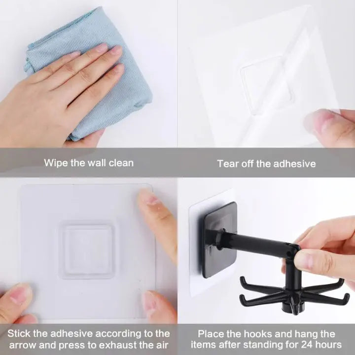 360° Redating Folding Hook – Space-saving & Self-adhesive