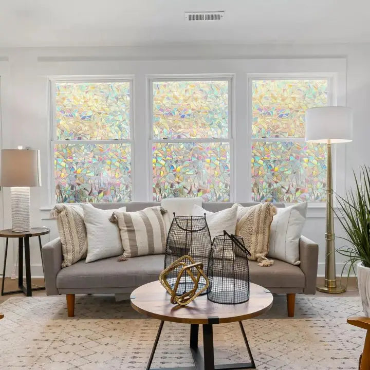 3D Rainbow Window Film – Privacy PRedection & Decoration without Adhesive