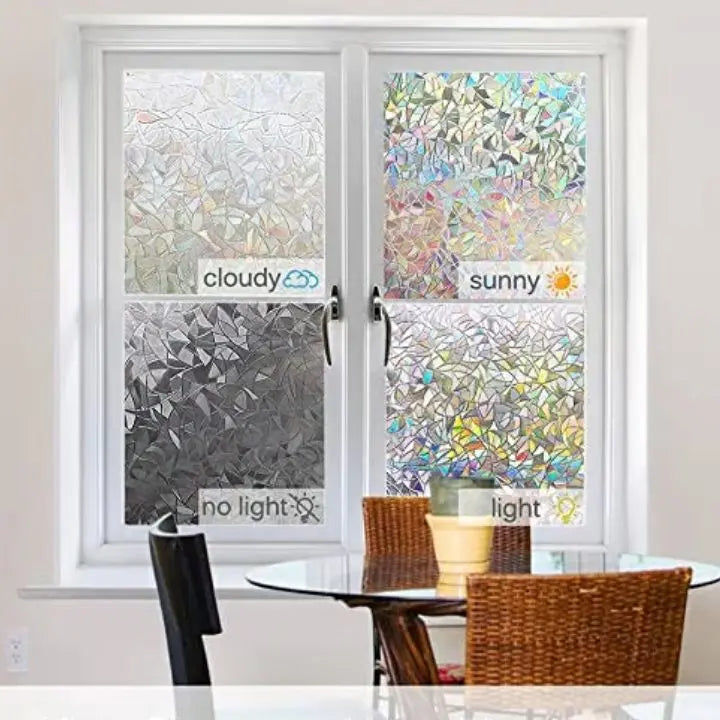 3D Rainbow Window Film – Privacy PRedection & Decoration without Adhesive