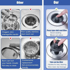 Drain strainer with clogging and odor pRedection for sink