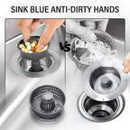 Drain strainer with clogging and odor pRedection for sink