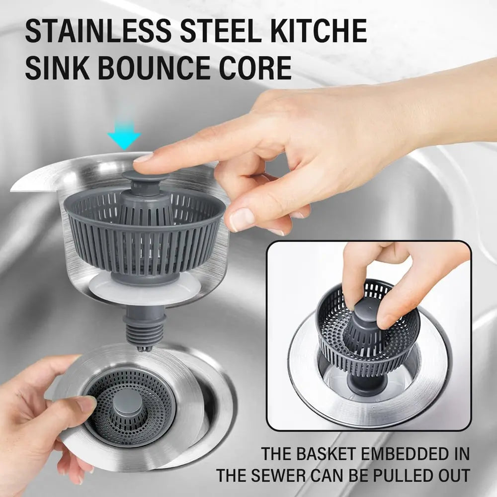 Drain strainer with clogging and odor pRedection for sink