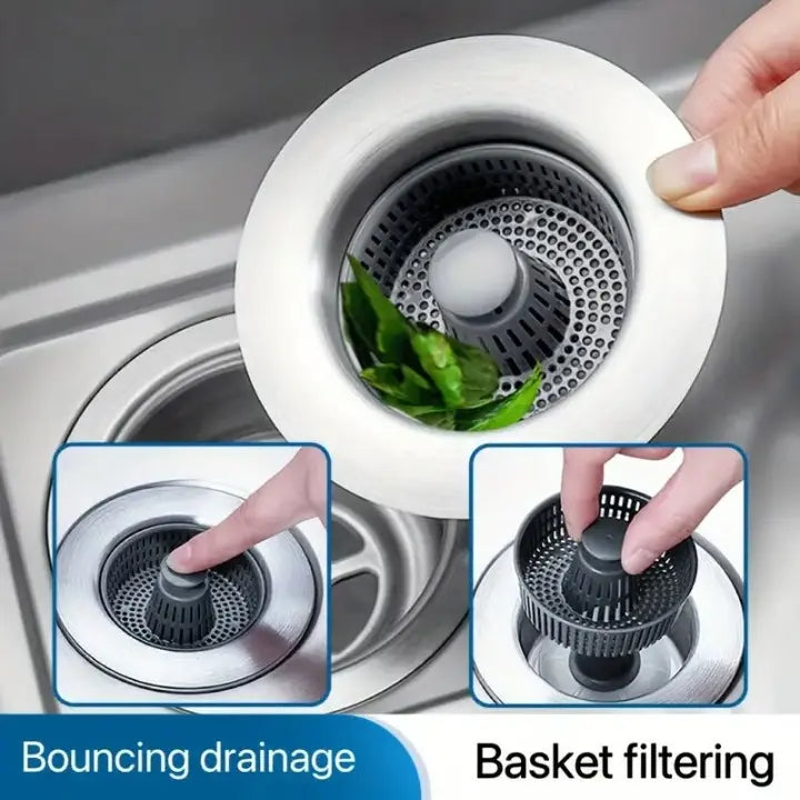 Drain strainer with clogging and odor pRedection for sink