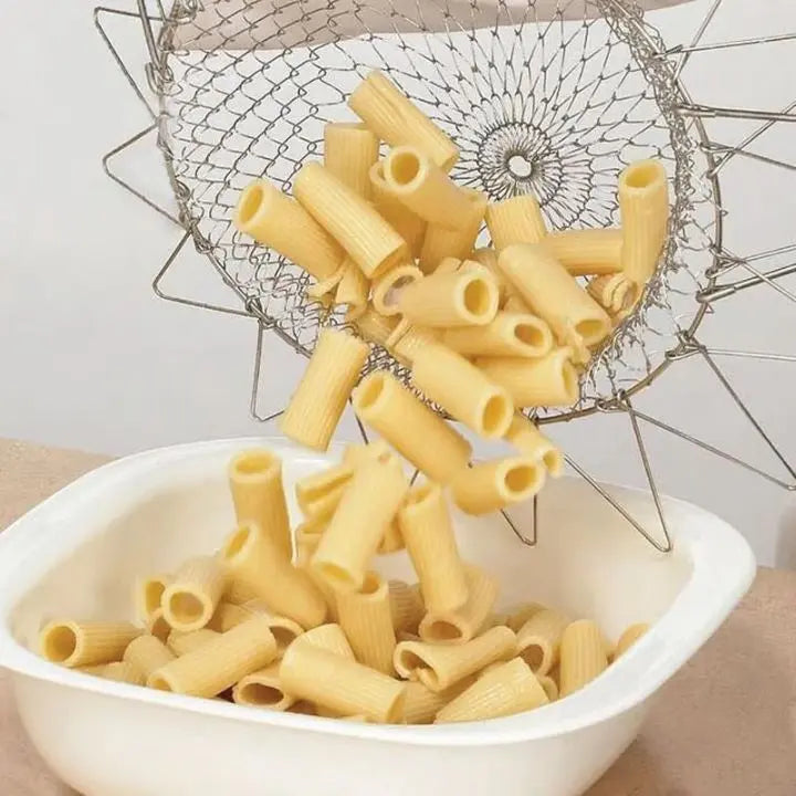 Expandable Stainless Steel Sieve Basket for Frying & Draining