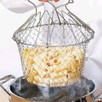 Expandable Stainless Steel Sieve Basket for Frying & Draining