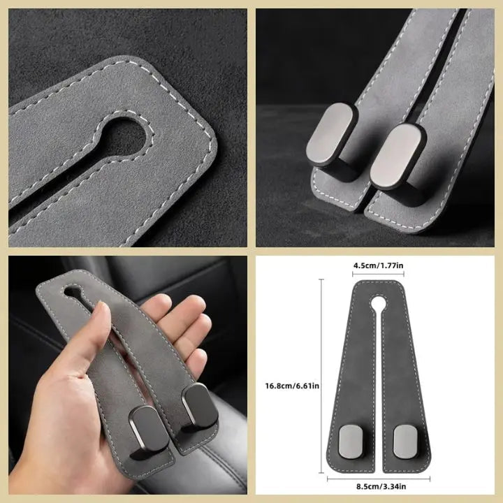 Auto headrest hooks – double hooks for bags and accessories