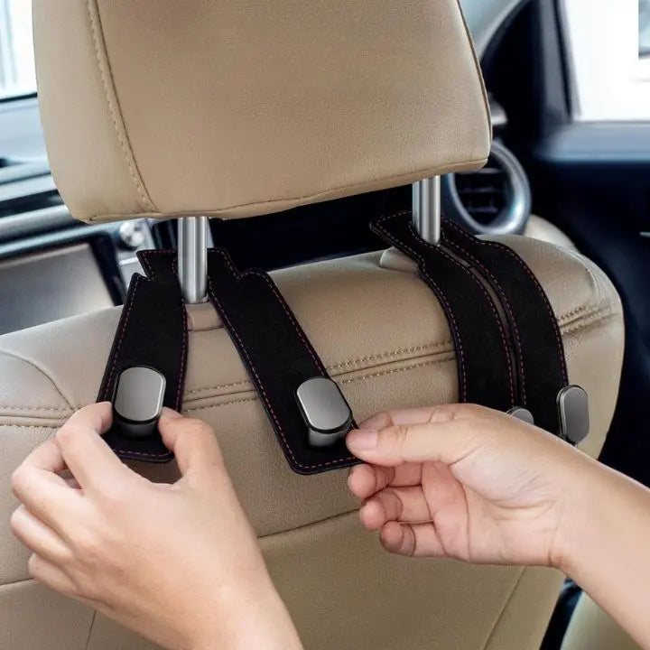 Auto headrest hooks – double hooks for bags and accessories