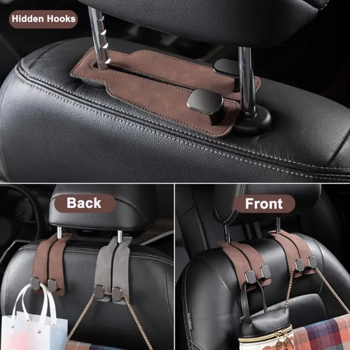 Auto headrest hooks – double hooks for bags and accessories