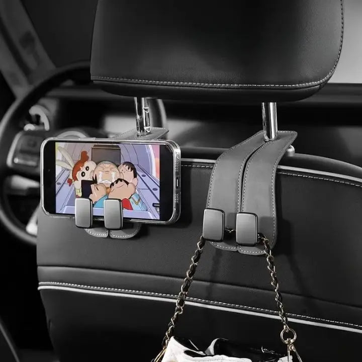 Auto headrest hooks – double hooks for bags and accessories