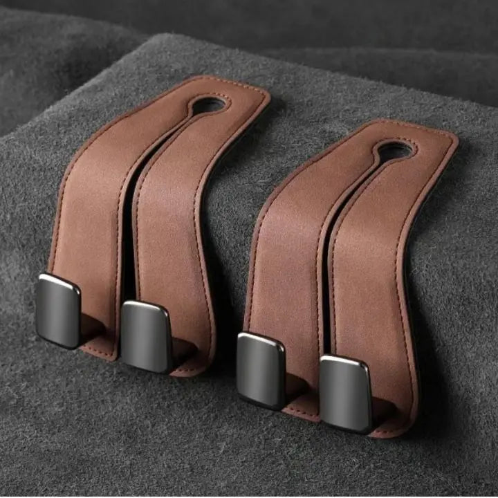 Auto headrest hooks – double hooks for bags and accessories