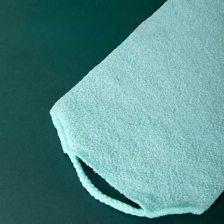 Stretchable back brush bath towel
