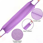 Stretchable back brush bath towel
